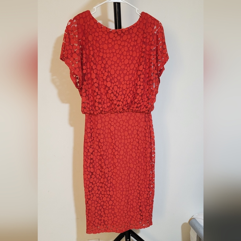 Stylish Red Polka Dot Midi Dress